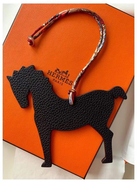 hermes keychain horse|Hermes leather horse bag charm.